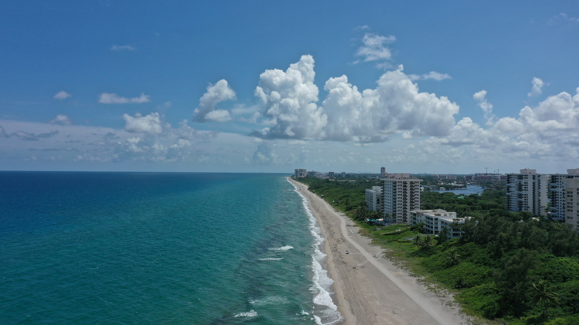 Florida Atlantic coastline seen from above